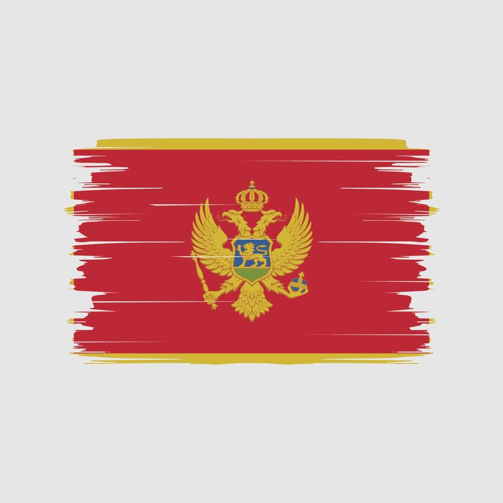 montenegro flagga borste vektor. National flagga vektor