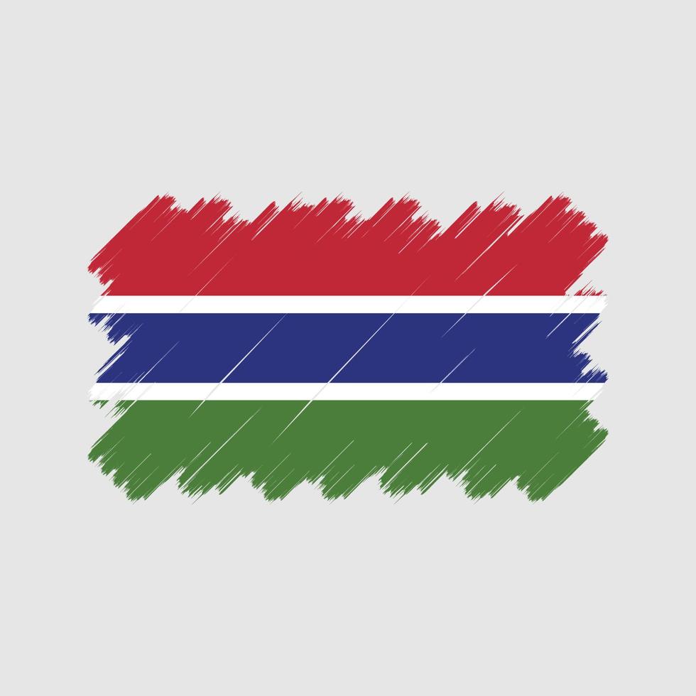 Pinselstriche der Gambia-Flagge. Nationalflagge vektor