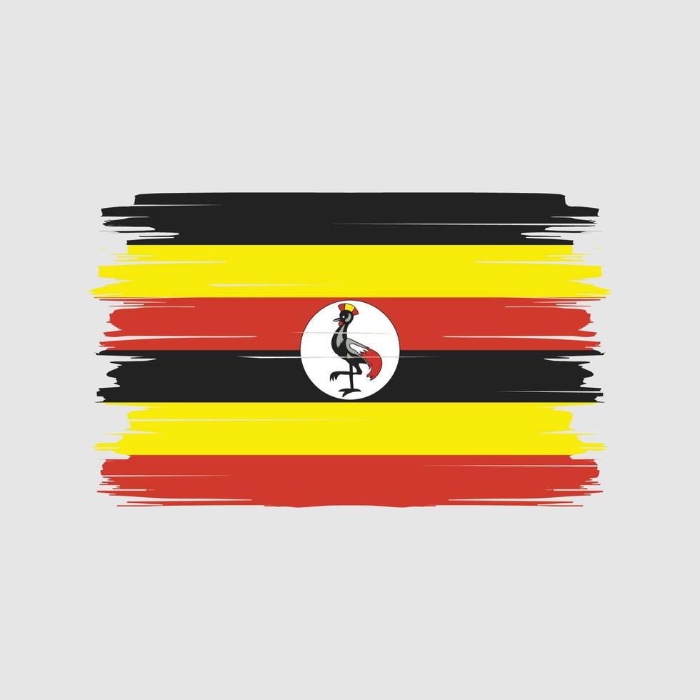 Uganda-Flagge-Pinsel-Vektor. Nationalflagge vektor