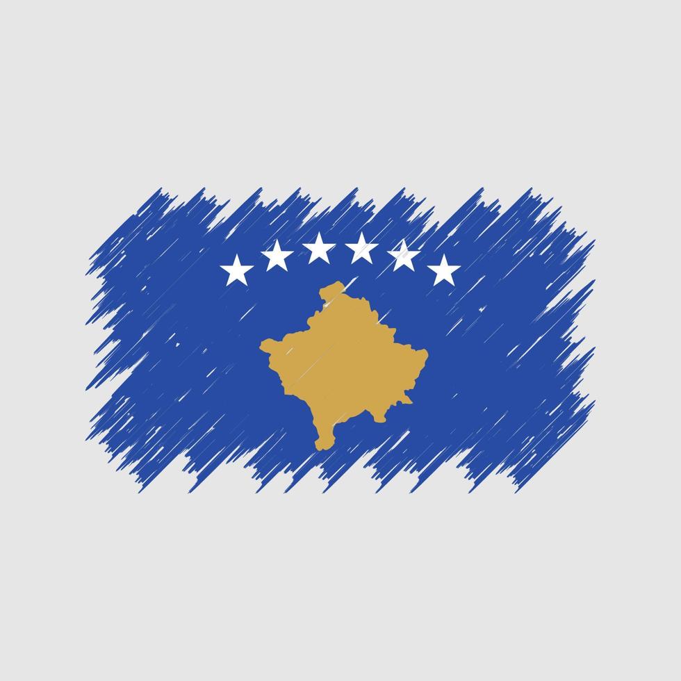 kosovo flaggborste. National flagga vektor