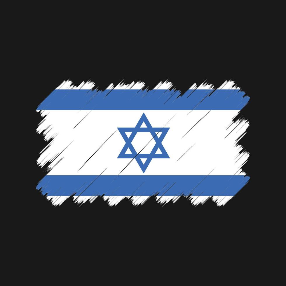 penseldrag för Israels flagga. National flagga vektor