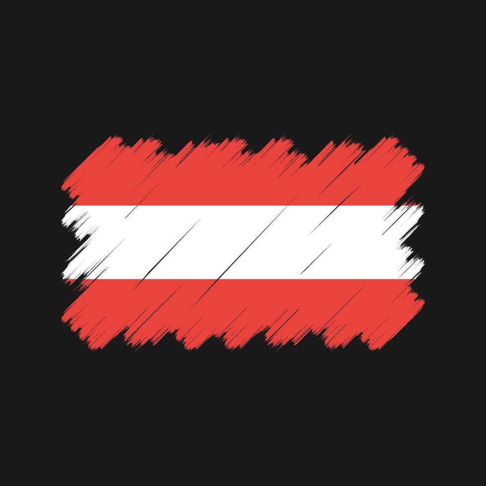 österreich flagge pinselstriche. Nationalflagge vektor