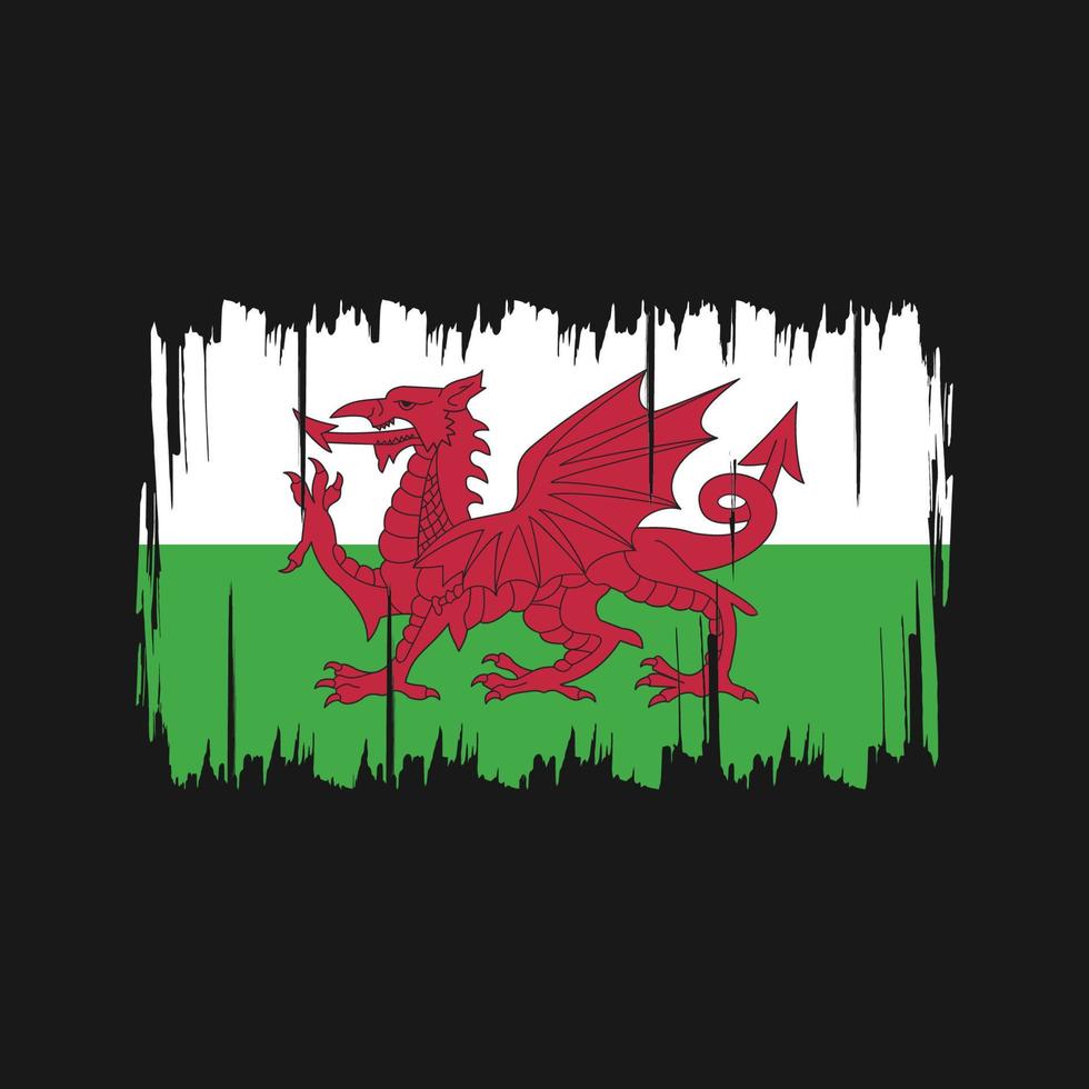 Vektor der Wales-Flagge. Nationalflagge