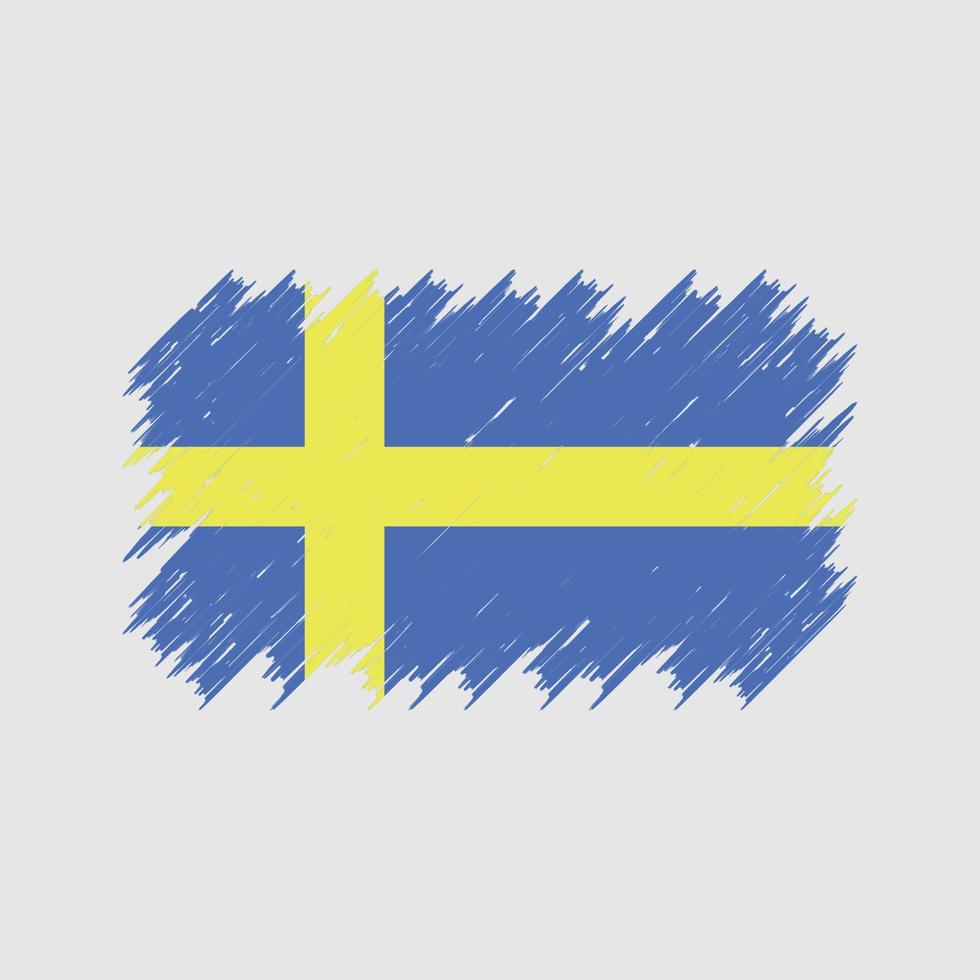 sverigeflaggan borste. National flagga vektor