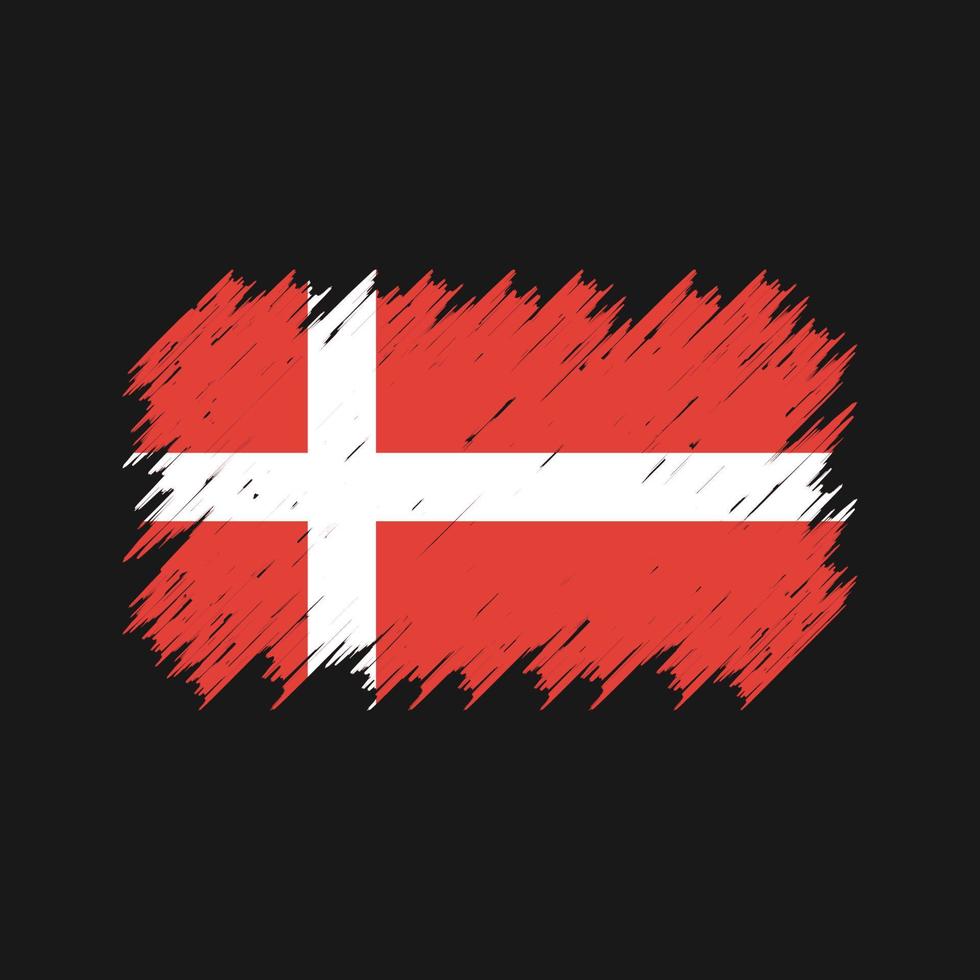 Bürste der dänischen Flagge. Nationalflagge vektor