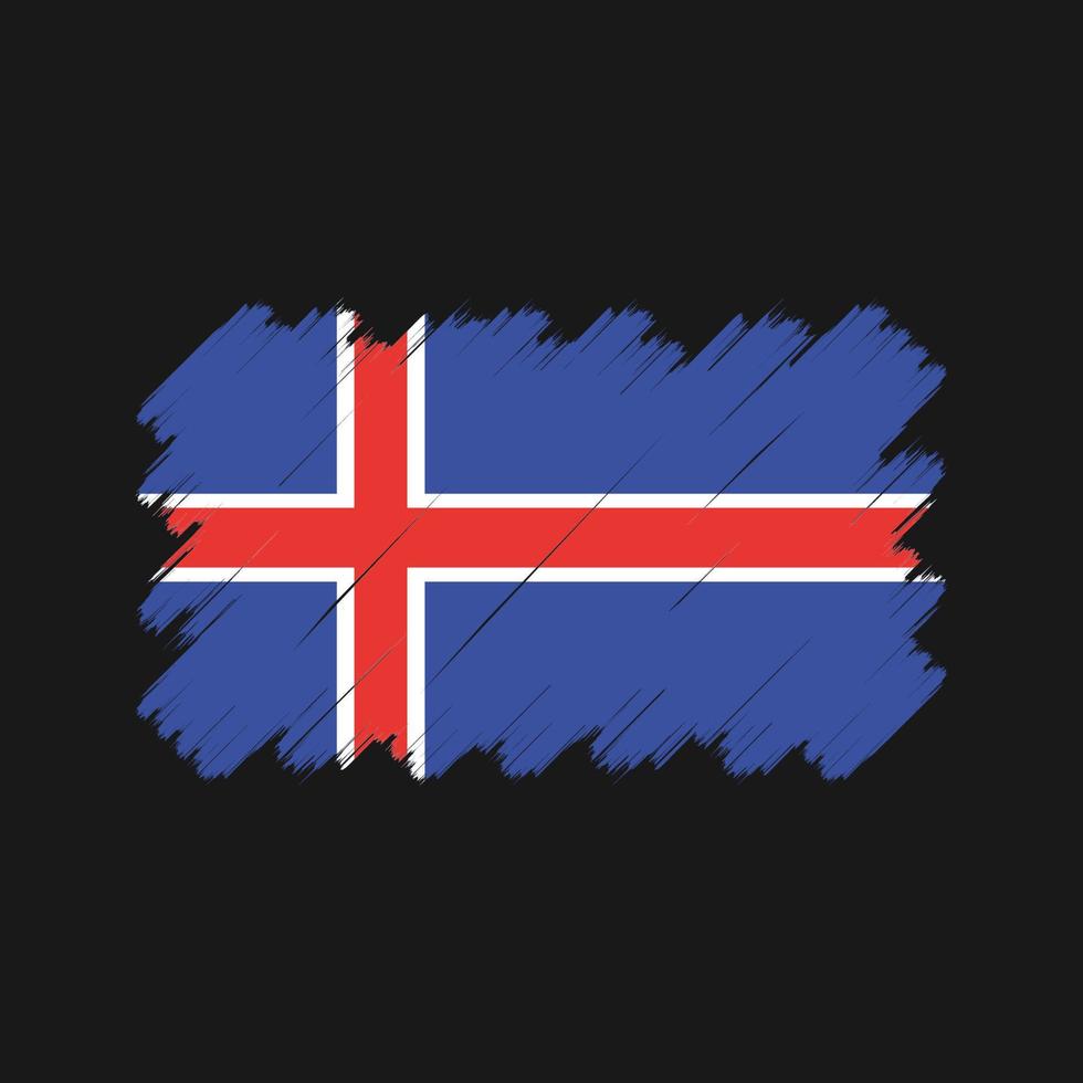 islands flagga penseldrag. National flagga vektor