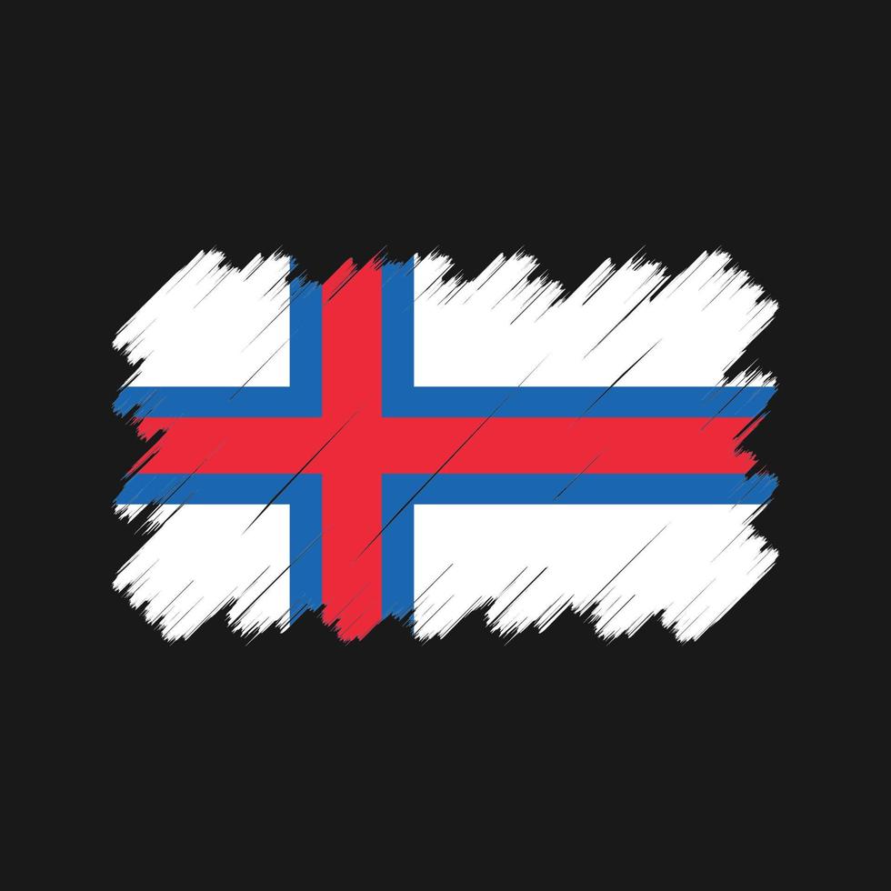 Pinselstriche der Flagge der Färöer-Inseln. Nationalflagge vektor
