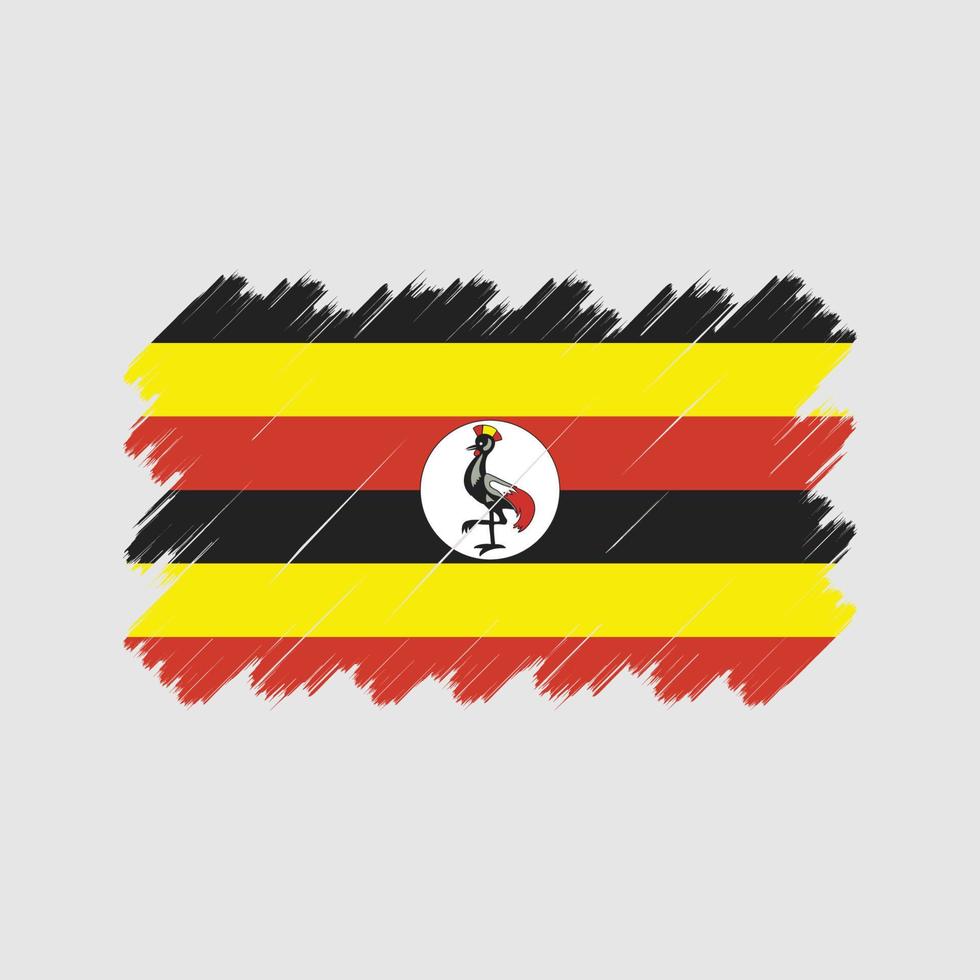 Pinselstriche der Uganda-Flagge. Nationalflagge vektor