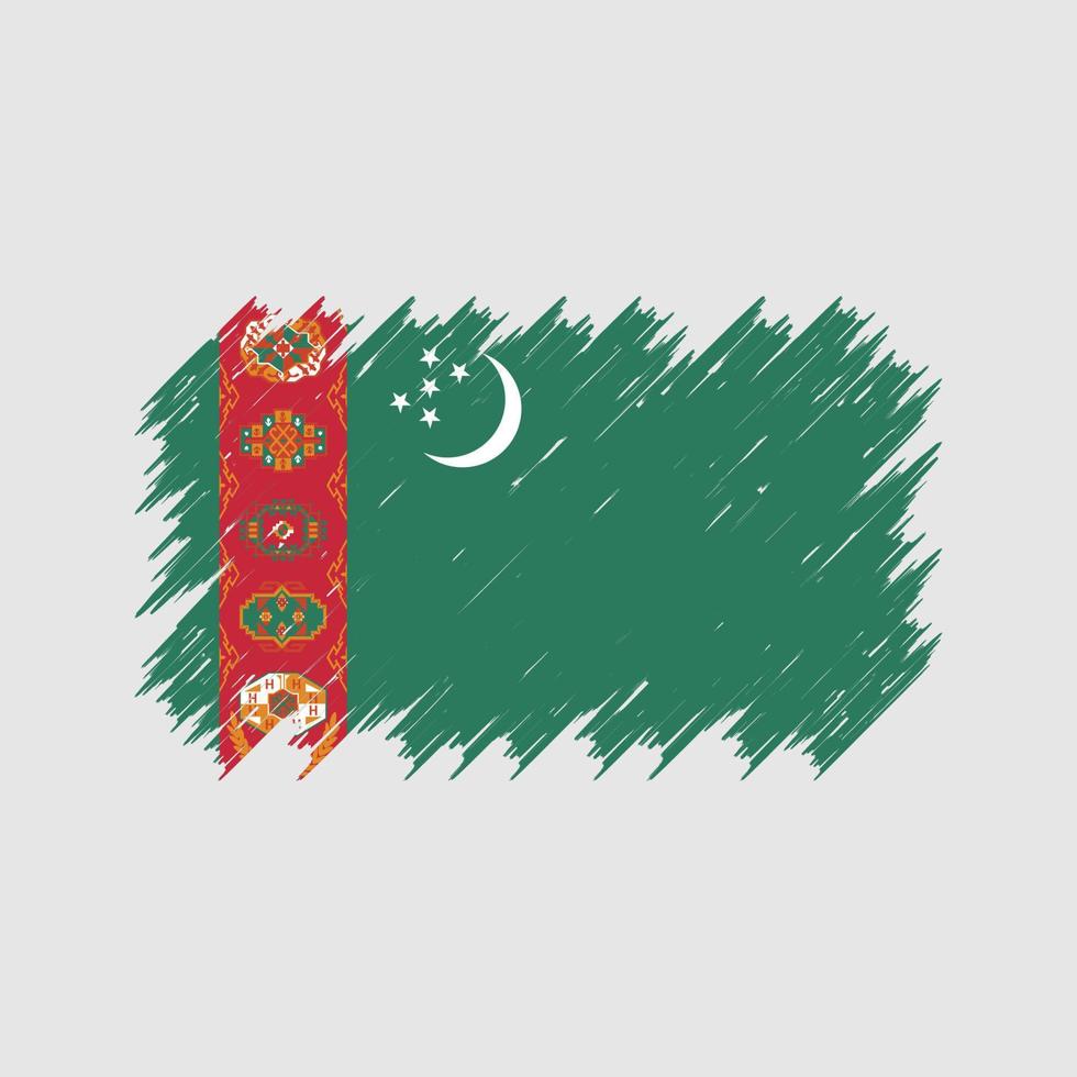 Bürste der turkmenischen Flagge. Nationalflagge vektor