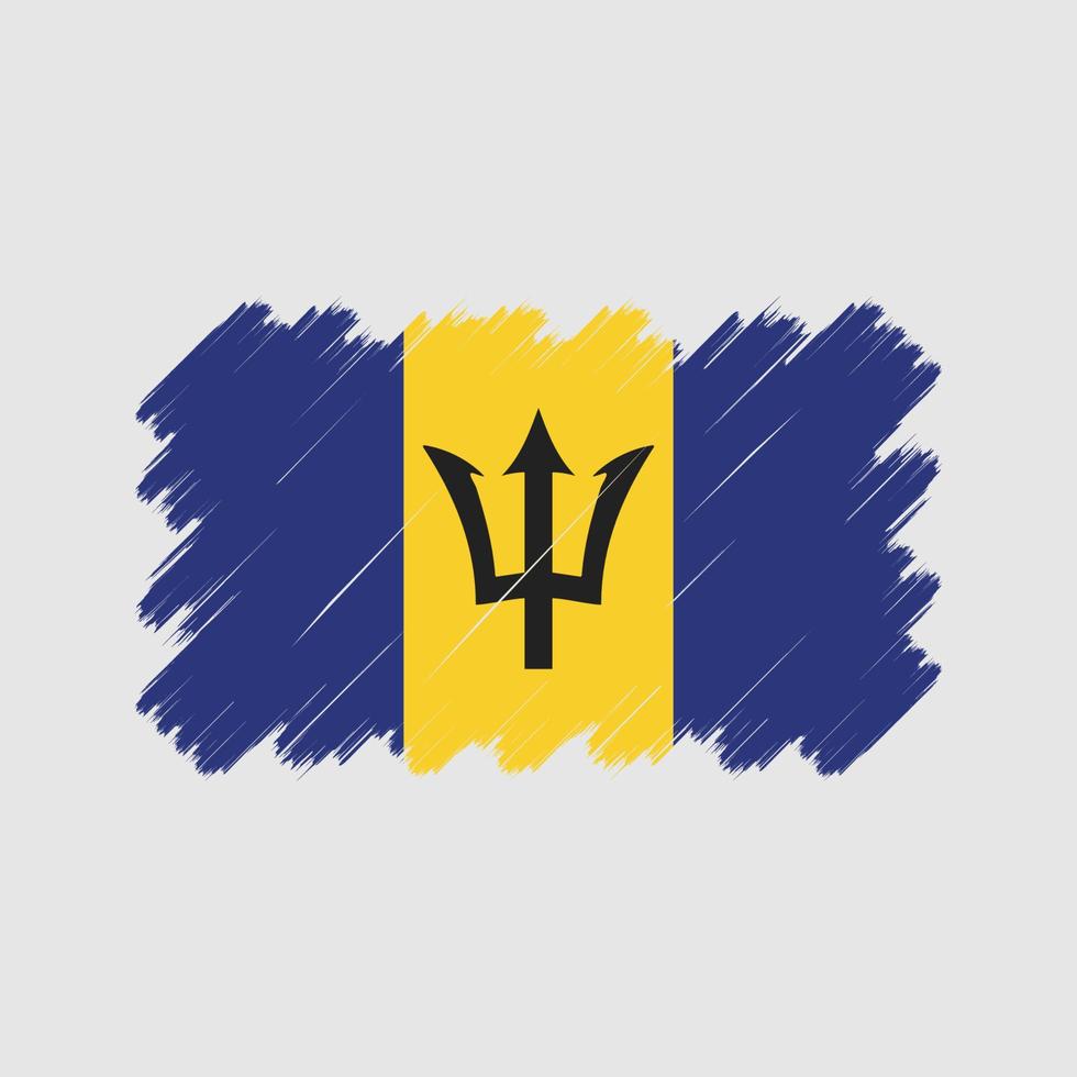 barbados flagga penseldrag. National flagga vektor