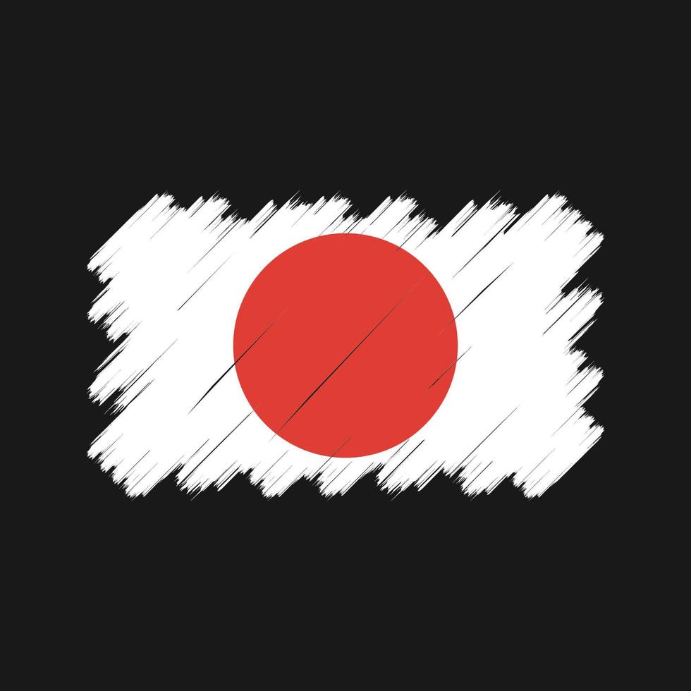 japanische flagge pinselstriche. Nationalflagge vektor