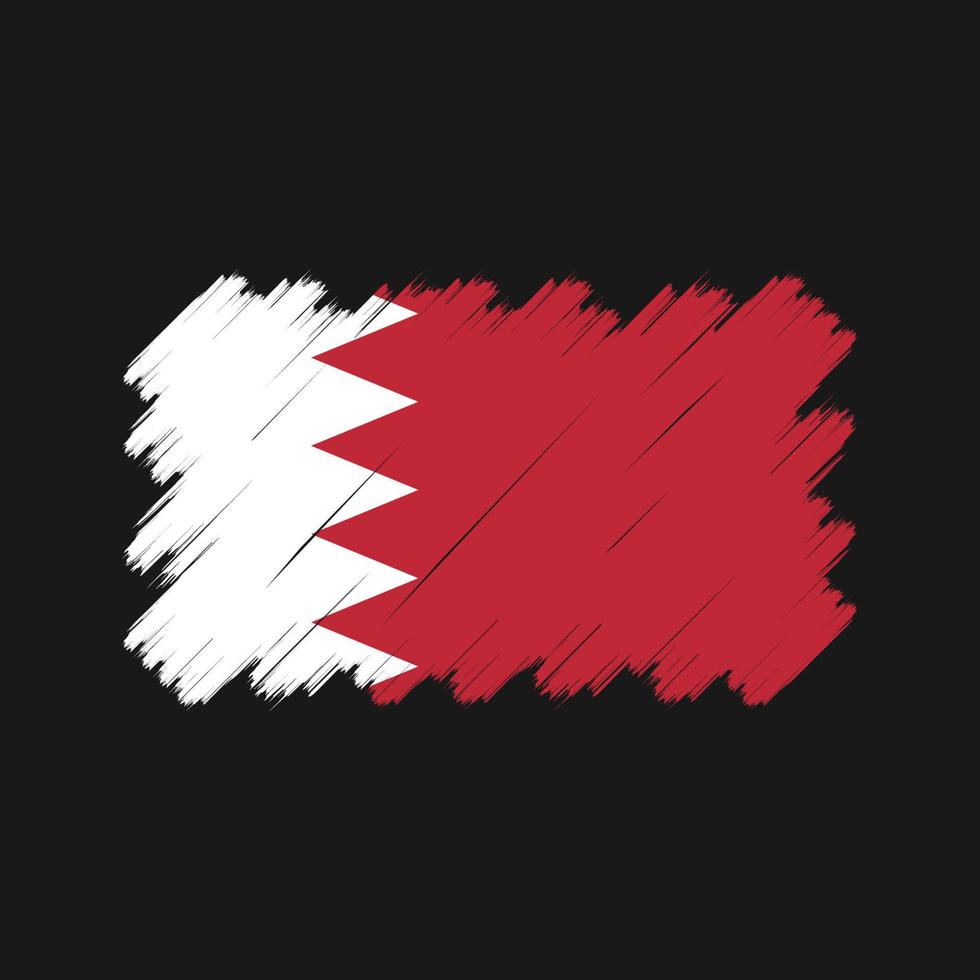 Pinselstriche der Bahrain-Flagge. Nationalflagge vektor