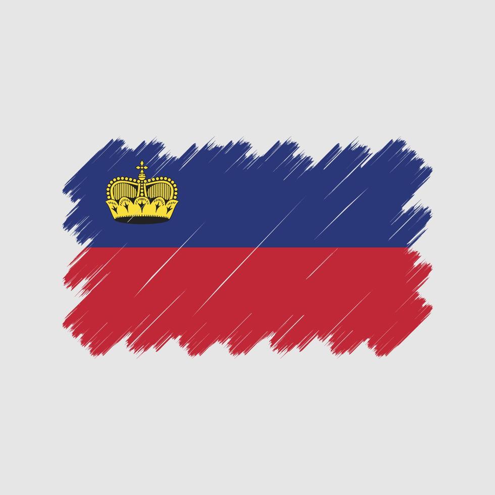 liechtenstein flagga penseldrag. National flagga vektor