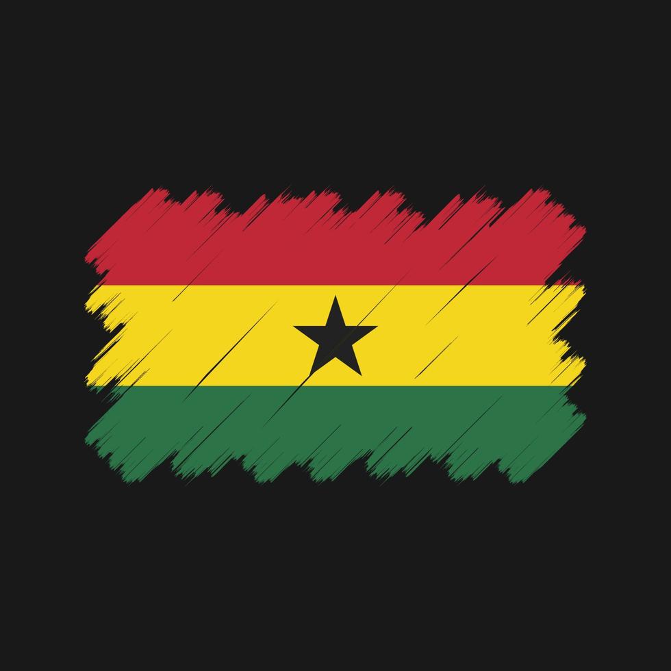 ghana flag pinselstriche. Nationalflagge vektor