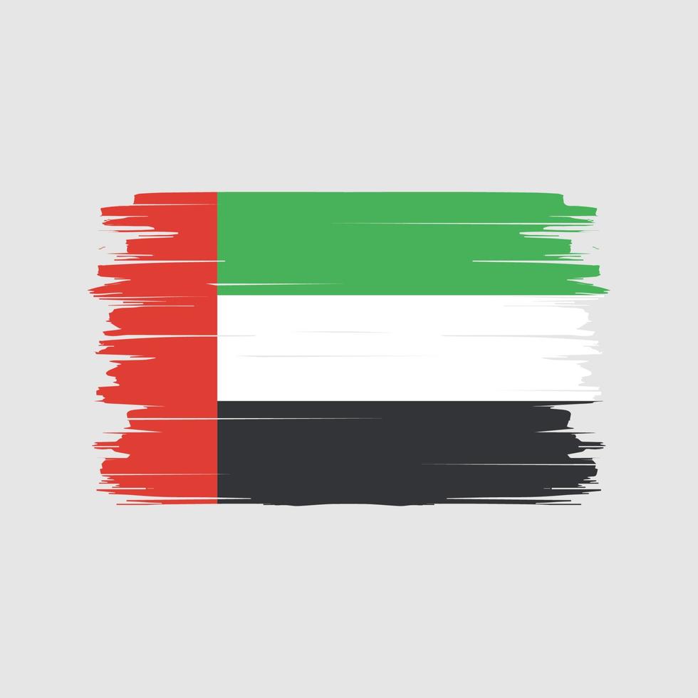 Pinselvektor der Flagge der Vereinigten Arabischen Emirate. Nationalflagge vektor