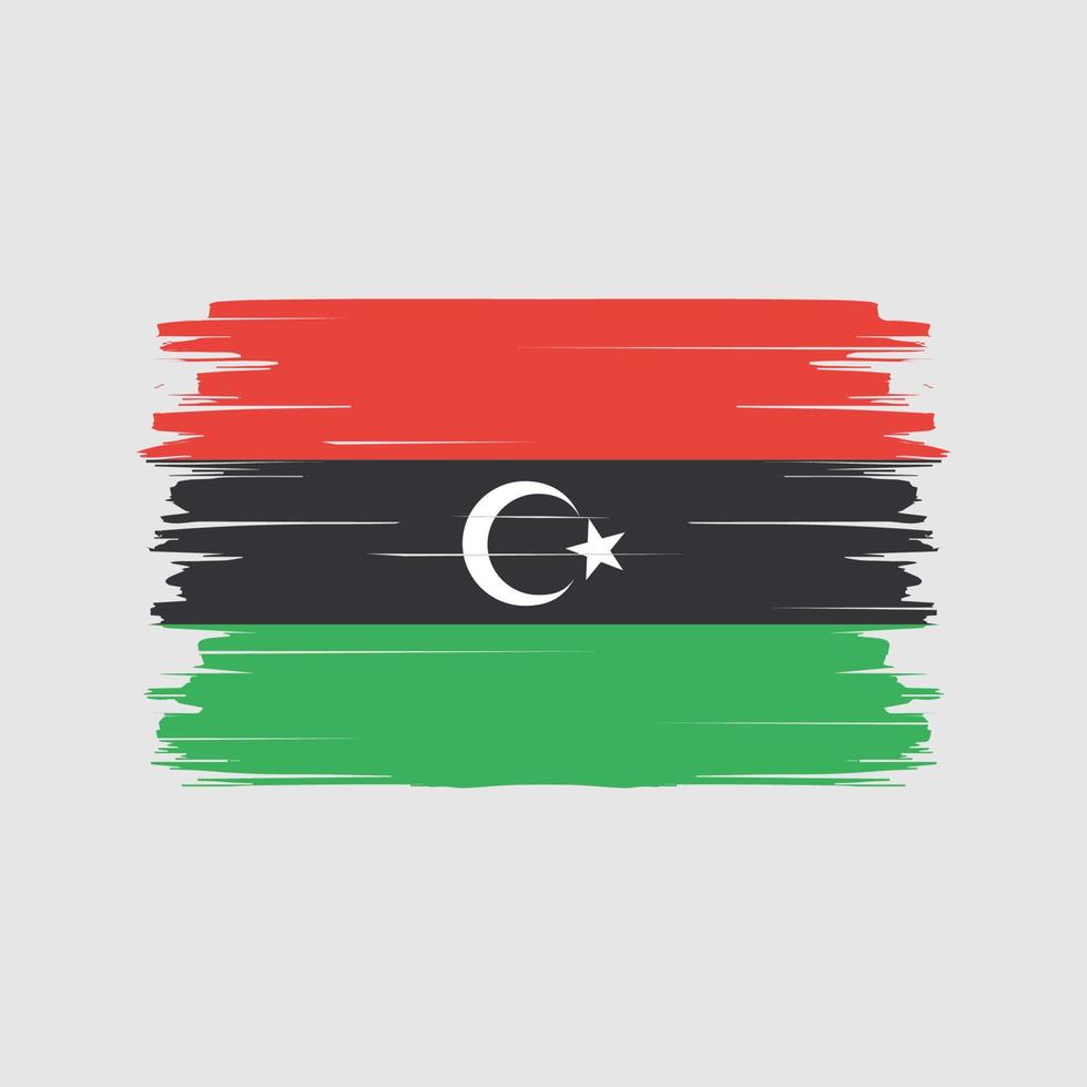 libyens flagga borste vektor. National flagga vektor