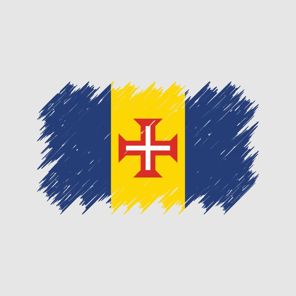Bürste für Madeira-Flagge. Nationalflagge vektor