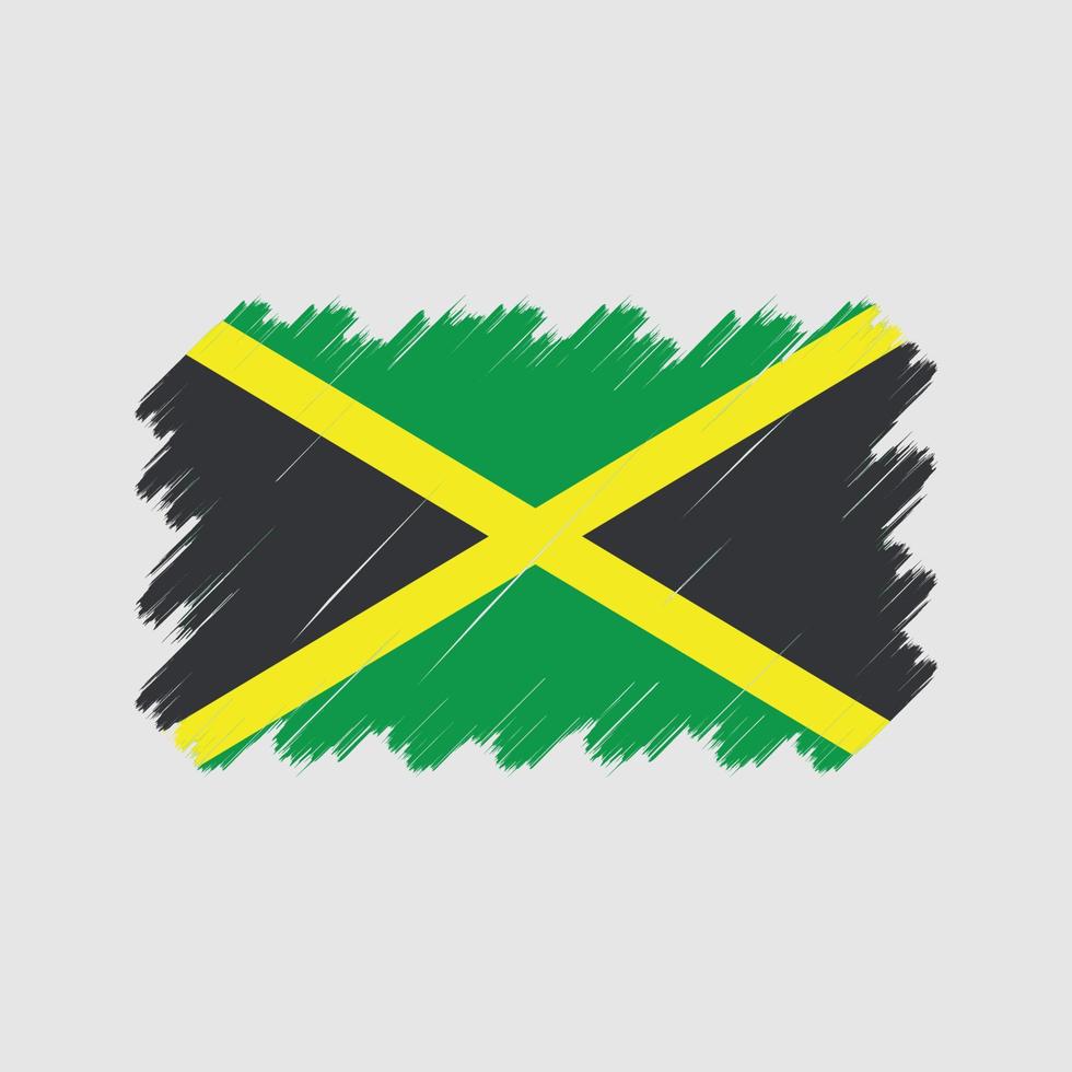 Pinselstriche der Jamaika-Flagge. Nationalflagge vektor