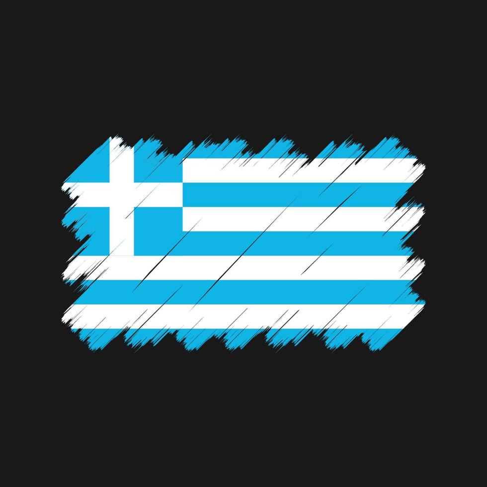 Greklands flagga penseldrag. National flagga vektor
