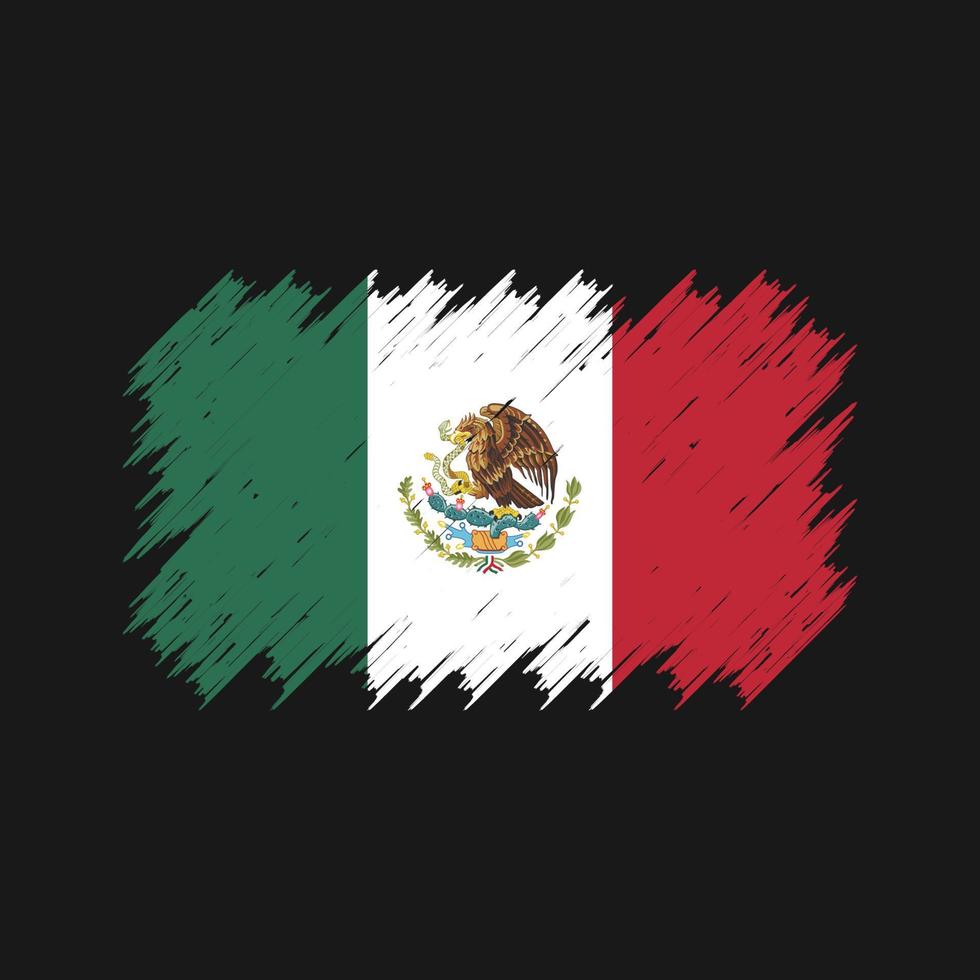 mexico flagga borste. National flagga vektor