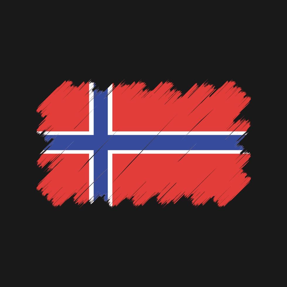 norges flagga penseldrag. National flagga vektor