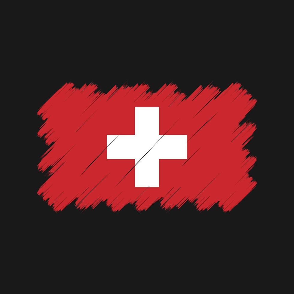 schweiz flagga penseldrag. National flagga vektor