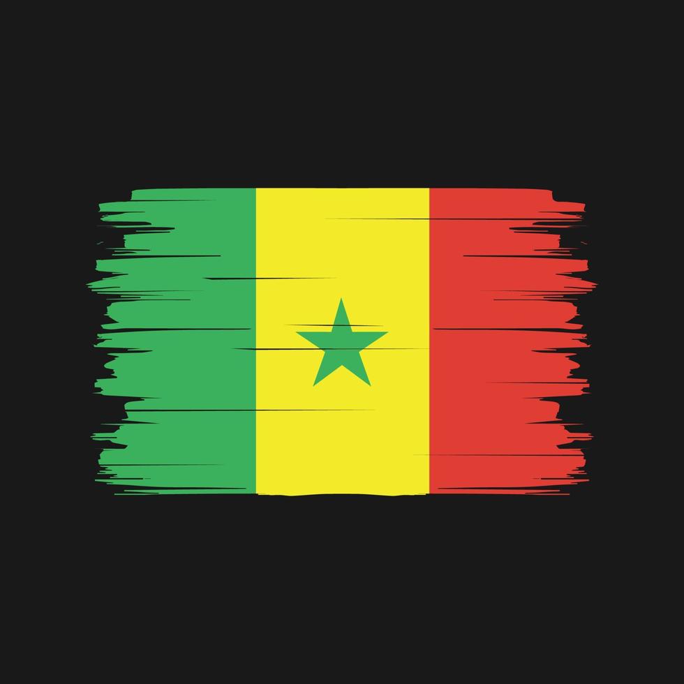 senegal flagga borste vektor. National flagga vektor