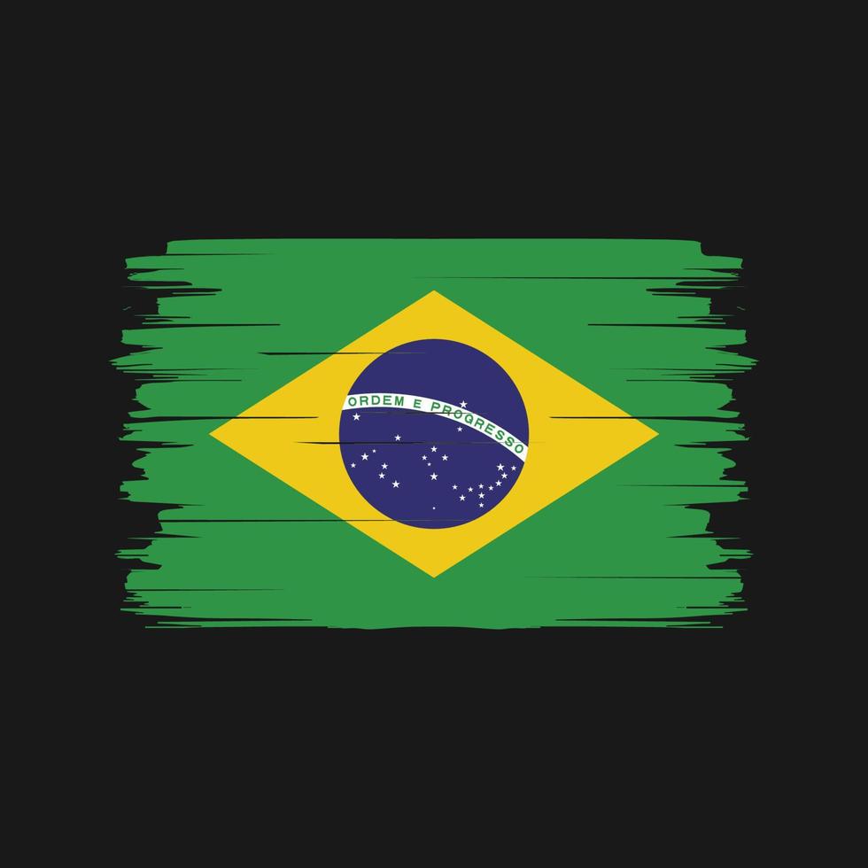 Pinselvektor der brasilianischen Flagge. Nationalflagge vektor