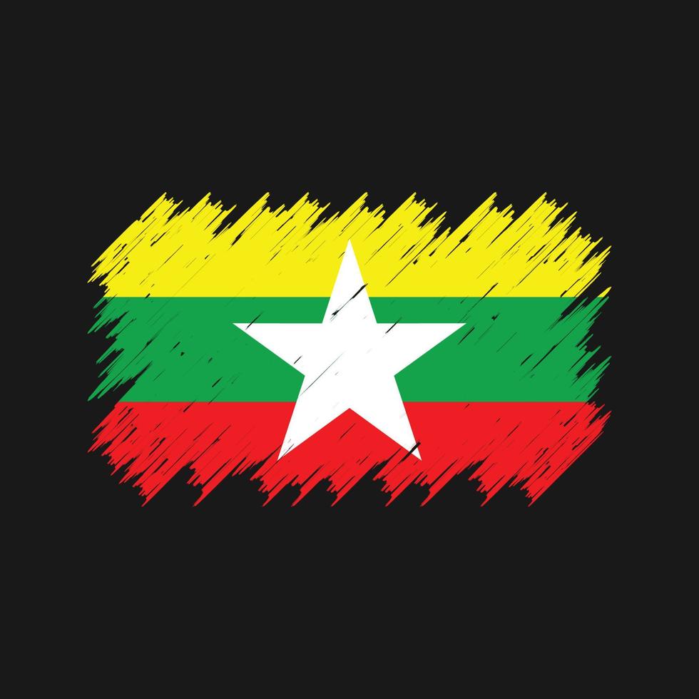 Bürste der Myanmar-Flagge. Nationalflagge vektor