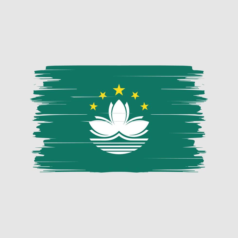 macau flag pinselvektor. Nationalflagge vektor