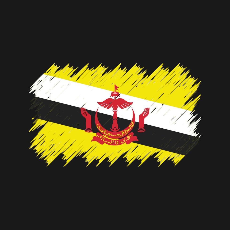 brunei flagga borste. National flagga vektor