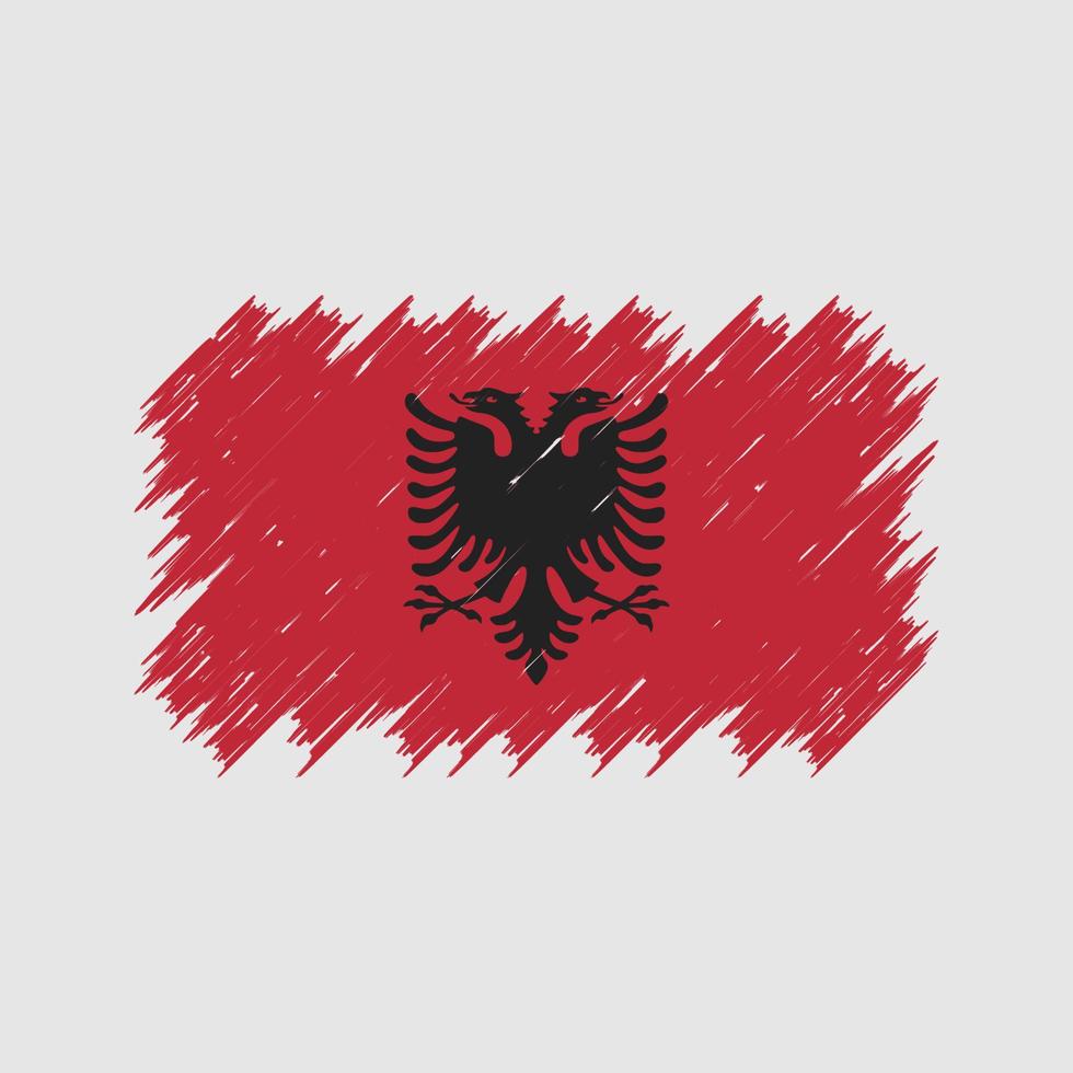 Albanien-Flagge-Pinsel. Nationalflagge vektor