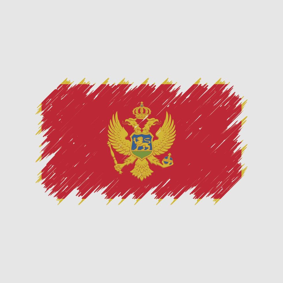 Pinsel für die montenegro-Flagge. Nationalflagge vektor