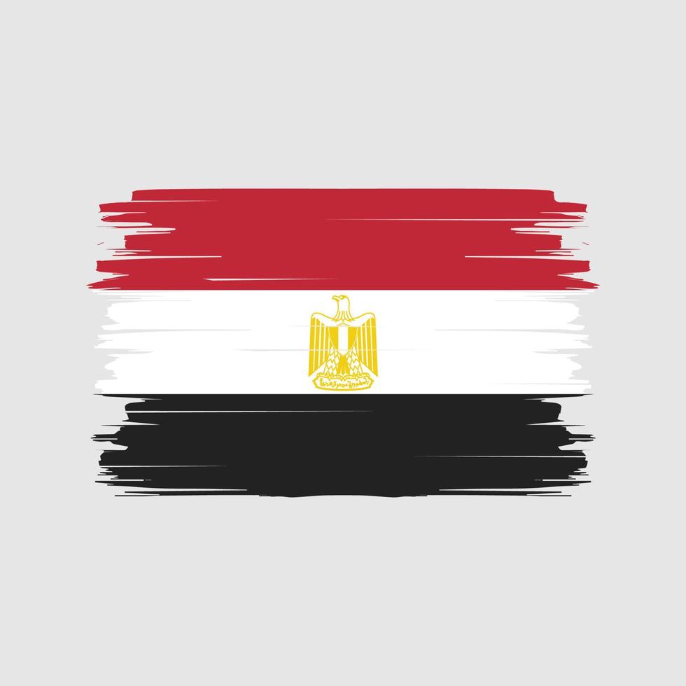 Pinselvektor mit ägyptischer Flagge. Nationalflagge vektor