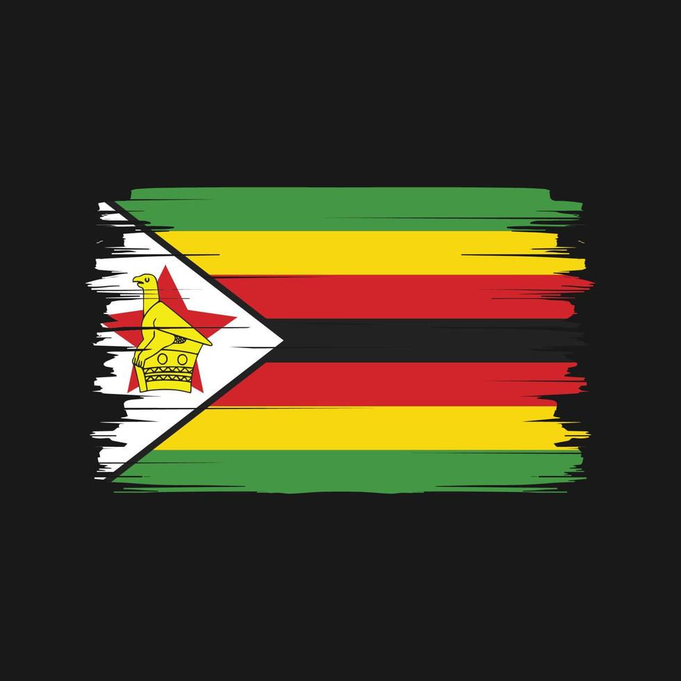 Simbabwe-Flagge-Pinsel-Vektor. Nationalflagge vektor