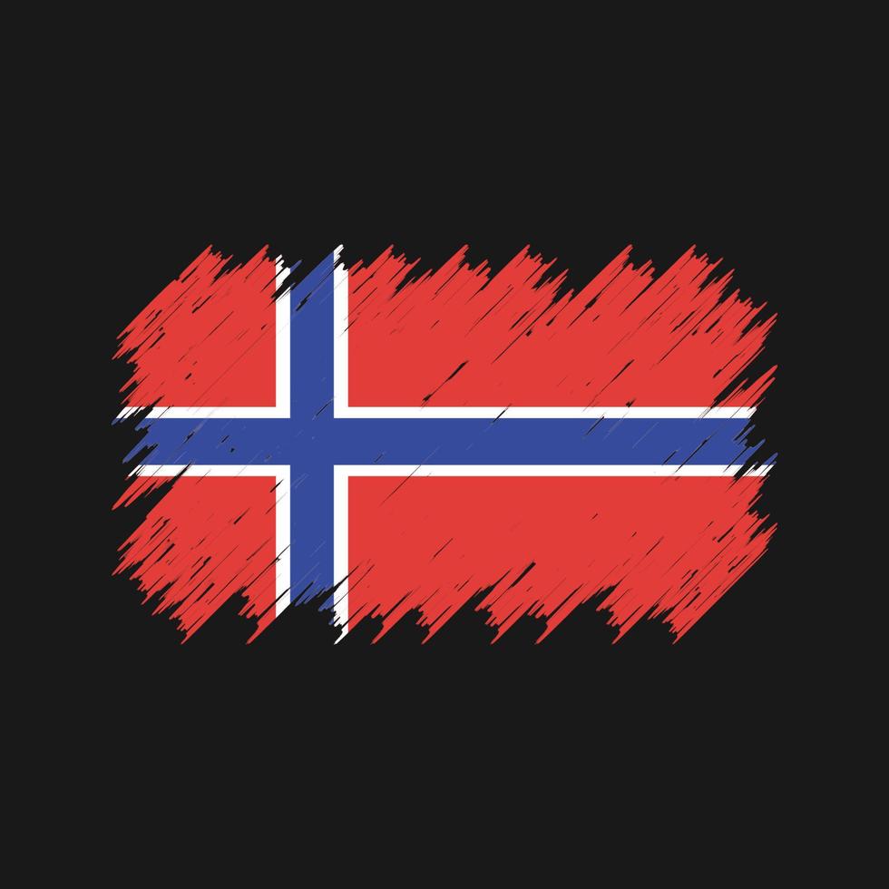 norges flagga borste. National flagga vektor