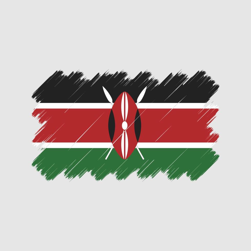 kenya flagga penseldrag. National flagga vektor