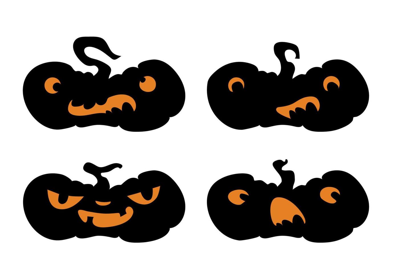läskiga och roliga halloween-pumpor. vektor stock illustration av en jack lykta på en vit bakgrund. halloween pumpa illustration.