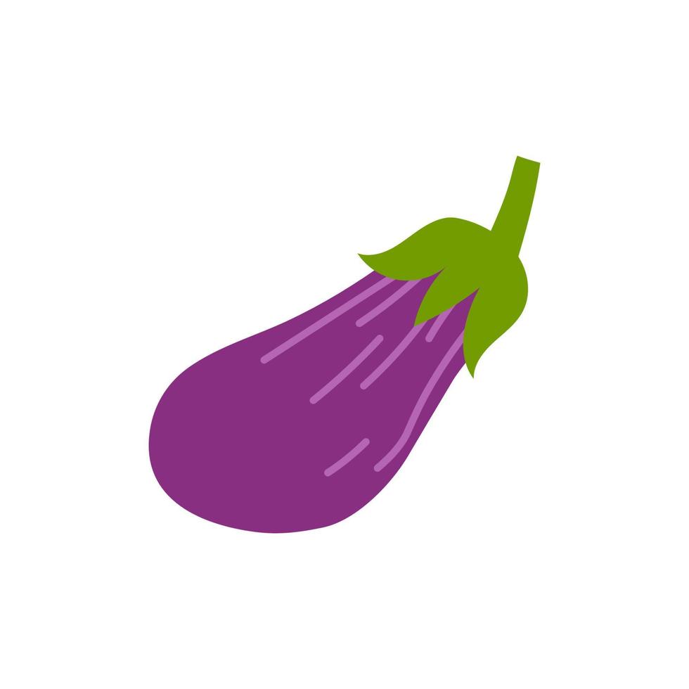 Cartoon Aubergine isoliert. Vektorvorratillustration der Aubergine. krautige Pflanze der Gattung Solanaceae auf weißem Hintergrund. vektor