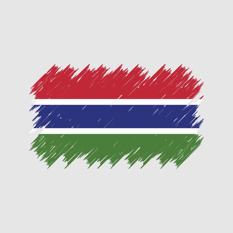 Bürste mit Gambia-Flagge. Nationalflagge vektor