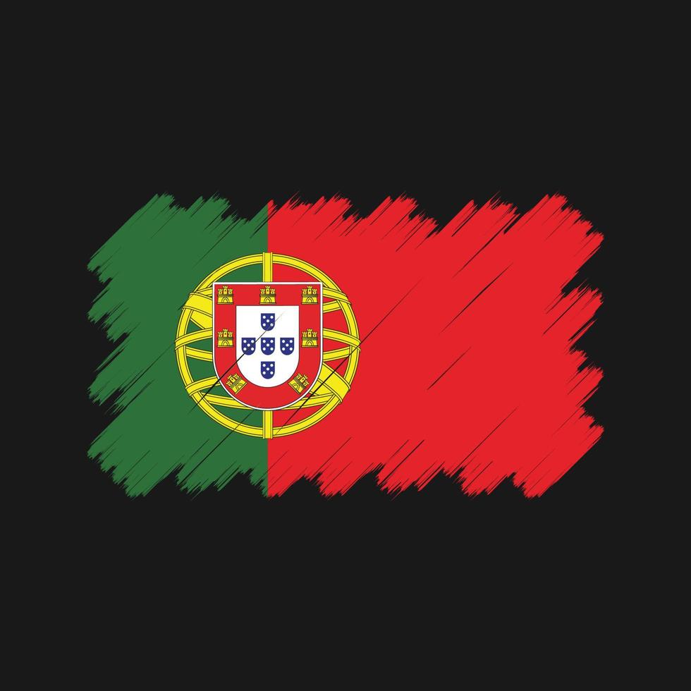 portugisiska flaggan penseldrag. National flagga vektor