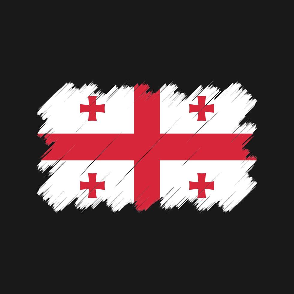 georgia flagga penseldrag. National flagga vektor