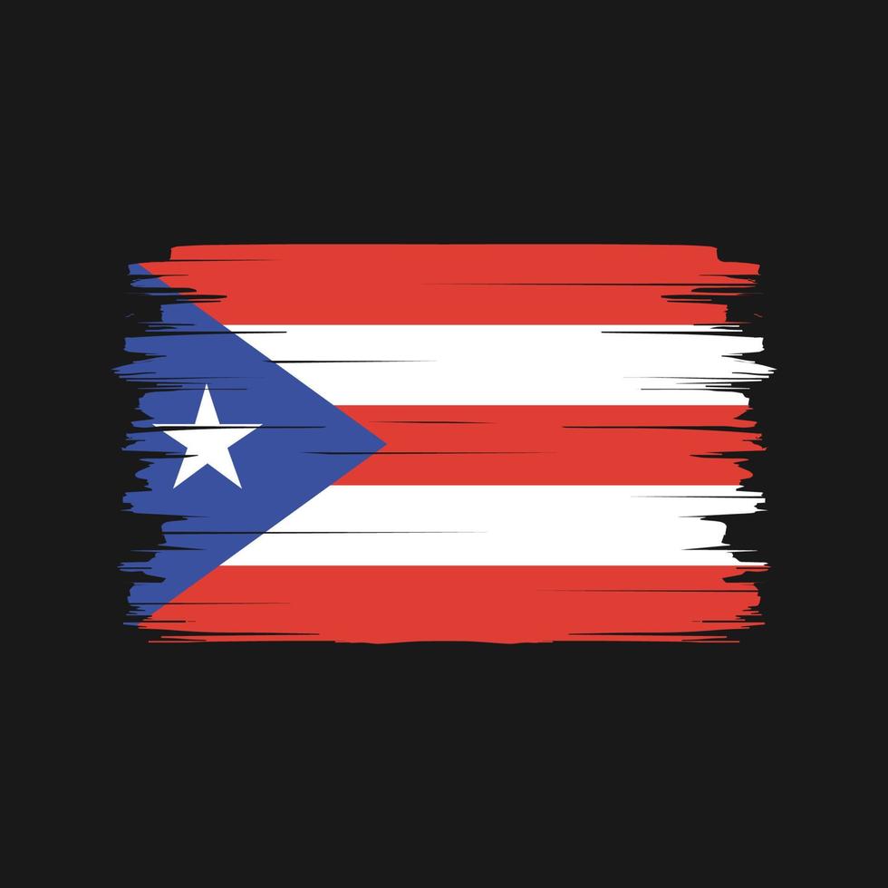 puerto-rico-flaggenbürstenvektor. Nationalflagge vektor