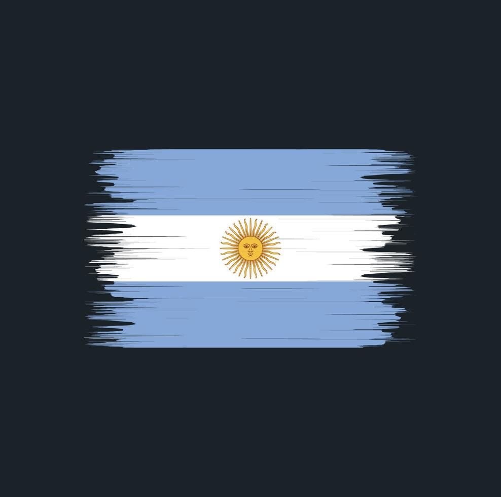 Pinselvektor der argentinischen Flagge. Nationalflagge vektor