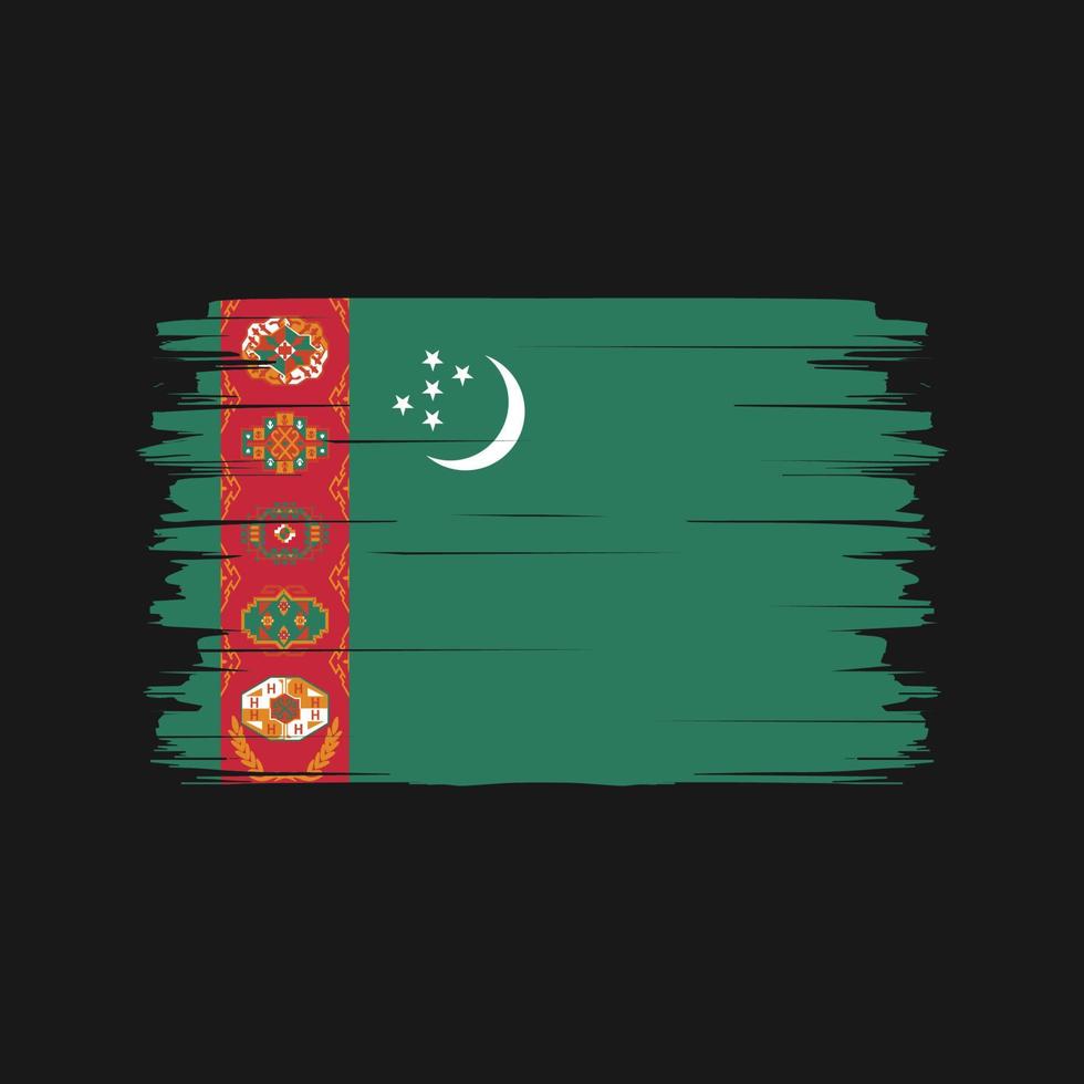 turkmenistan flagga borste vektor. National flagga vektor