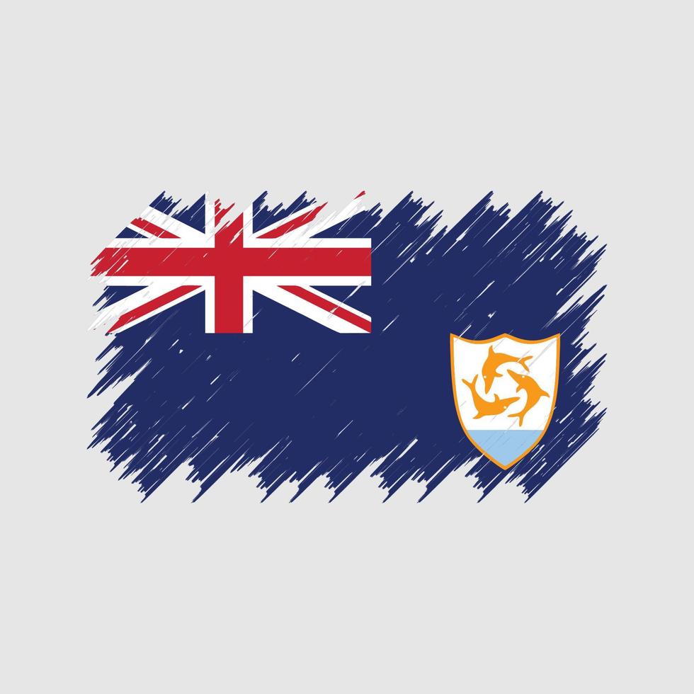 Bürste für die Anguilla-Flagge. Nationalflagge vektor