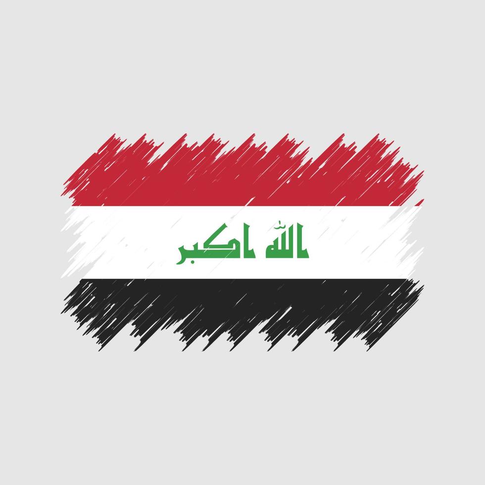 irak flaggborste. National flagga vektor