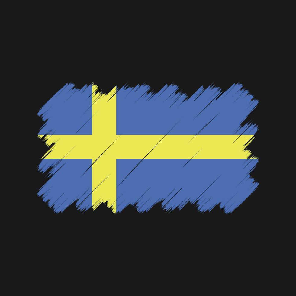 Pinselstriche der schwedischen Flagge. Nationalflagge vektor