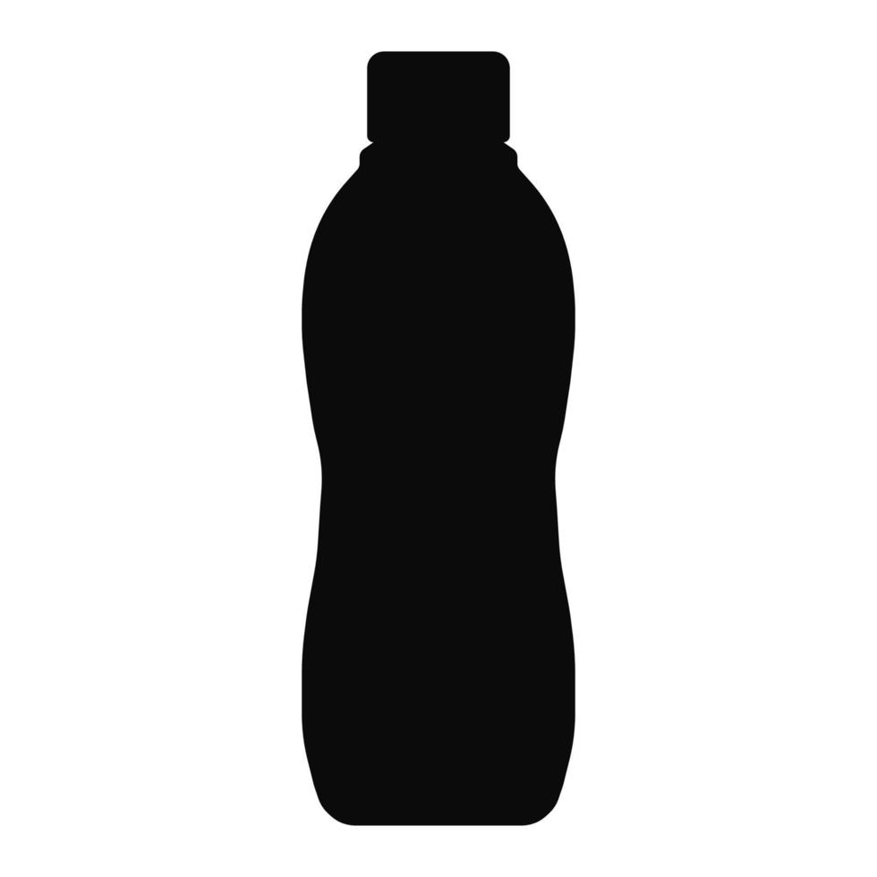 Flasche Plastiksymbol schwarze Farbe vektor