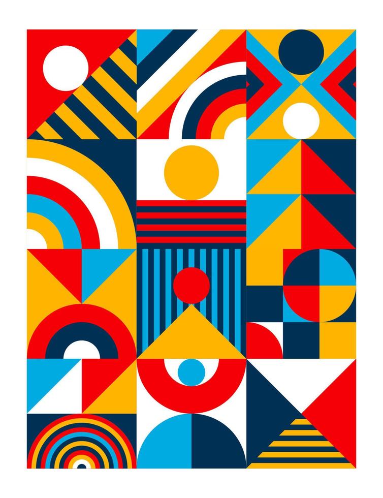 Bauhaus-Vektor-Cover-Design 20er Geometrie minimaler Stil vektor